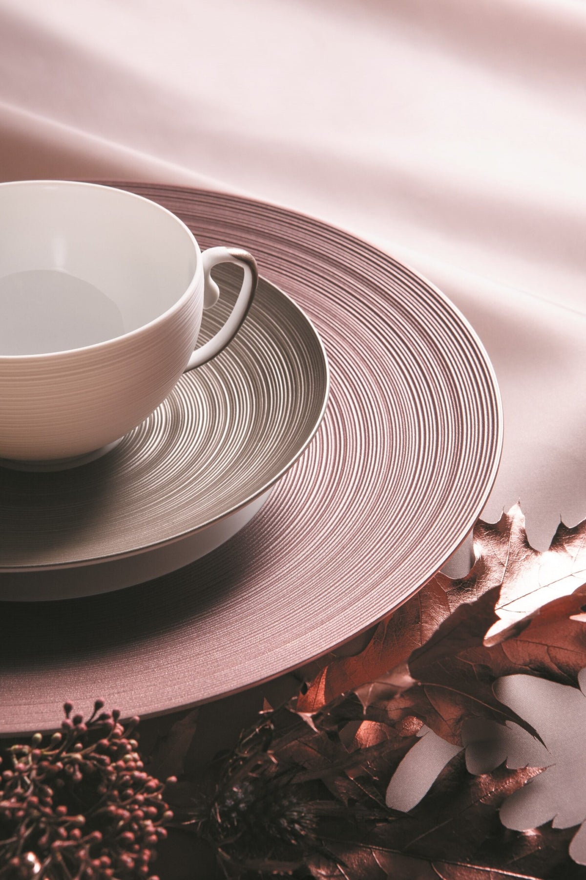 J.L. Coquet cup and saucer in a soft taupe glaze